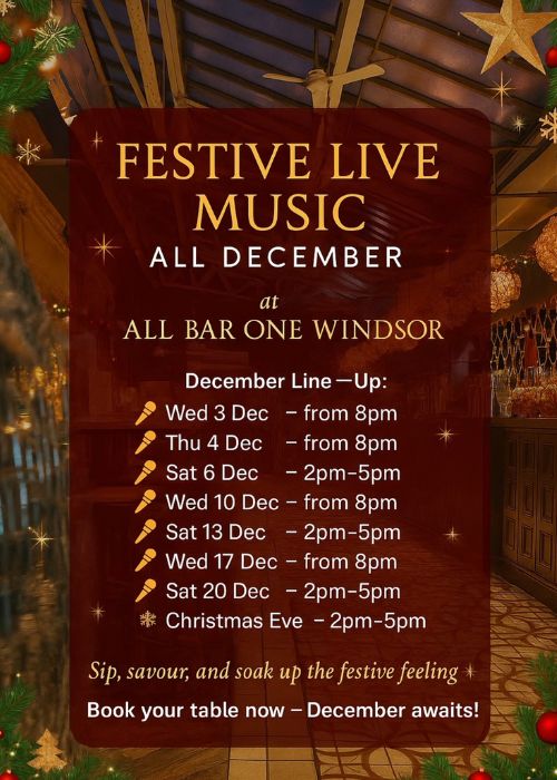 Live Music this December at All Bar One Windsor