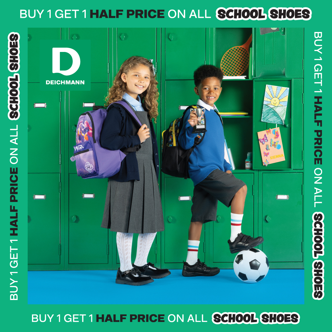 Buy 1, get 1 half price on school shoes